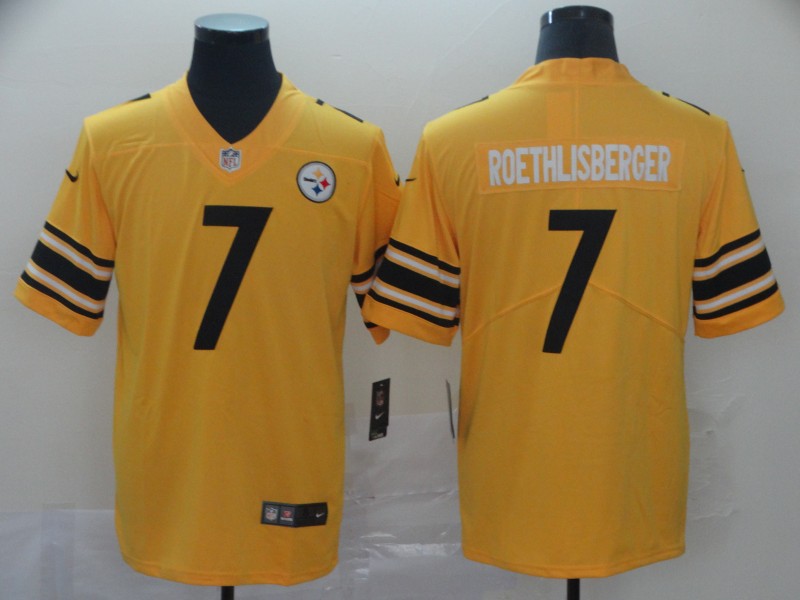 Men's Pittsburgh Steelers Ben Roethlisberger #7 Gold Inverted Team Jersey